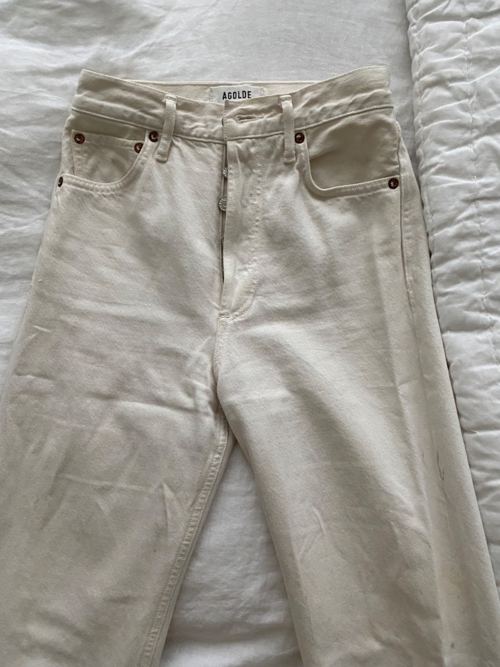 AGOLDE 90's Pinch Jeans - Ecru- Size 23 - Picture 8 of 10